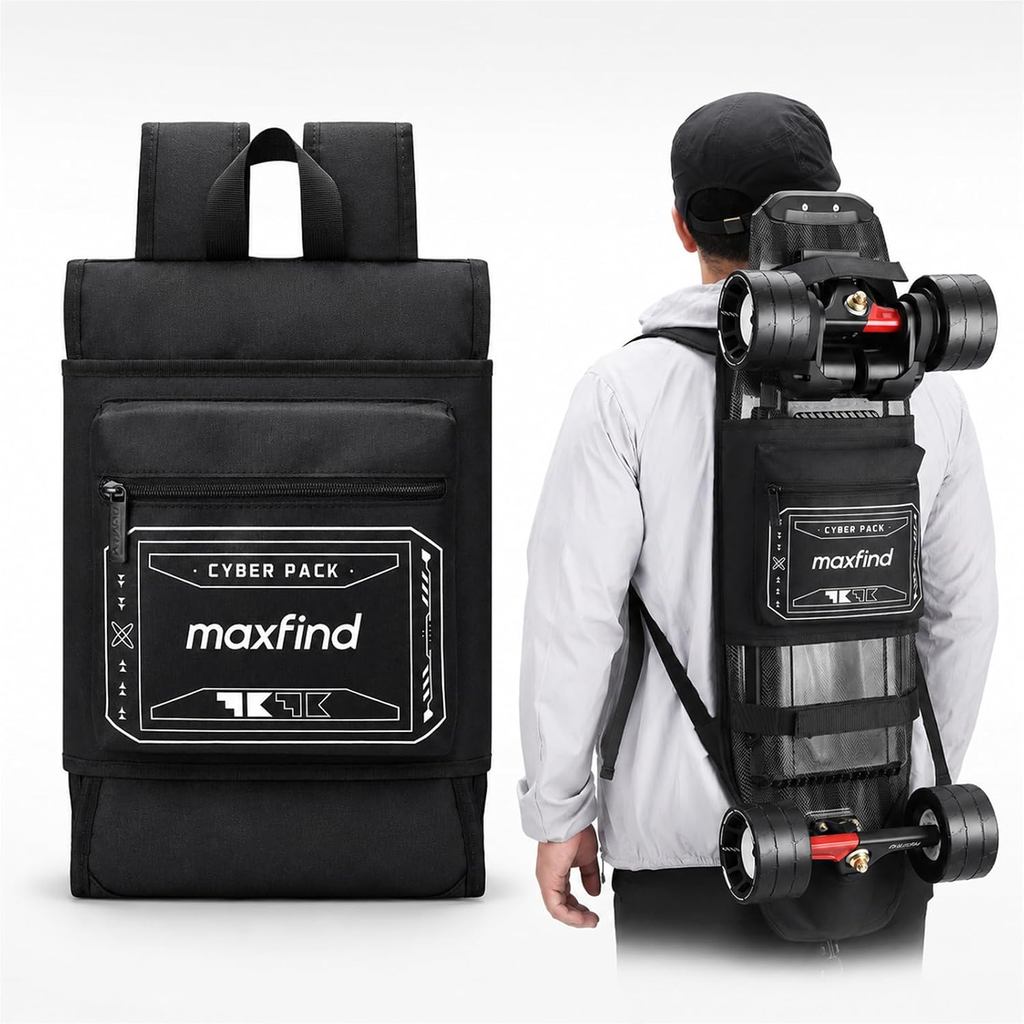 Mochila Profissional para Skateboard Maxfind, Impermeável, Durável, Multi-Funcional, para Skateboard Elétrico e Longboar
