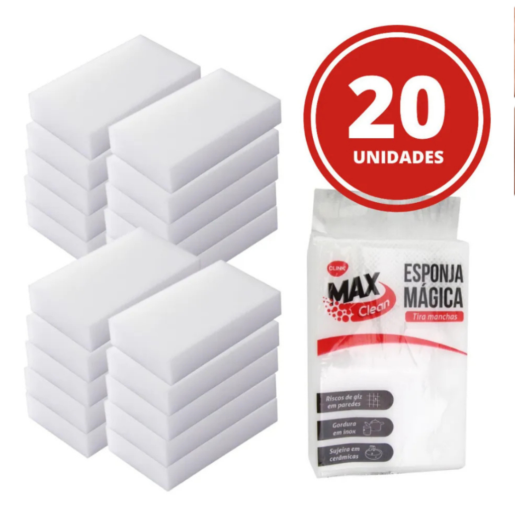 Esponja Mágica Bucha Melamina Tira Manchas e Riscos Limpa Tênis Max Clean