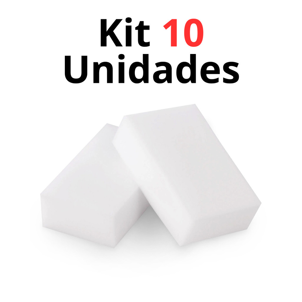 Kit 10 Esponjas Mágica em Oferta Bucha Melamina Tira Riscos Limpa Superfícies Manchas E Riscos Limpa Tênis