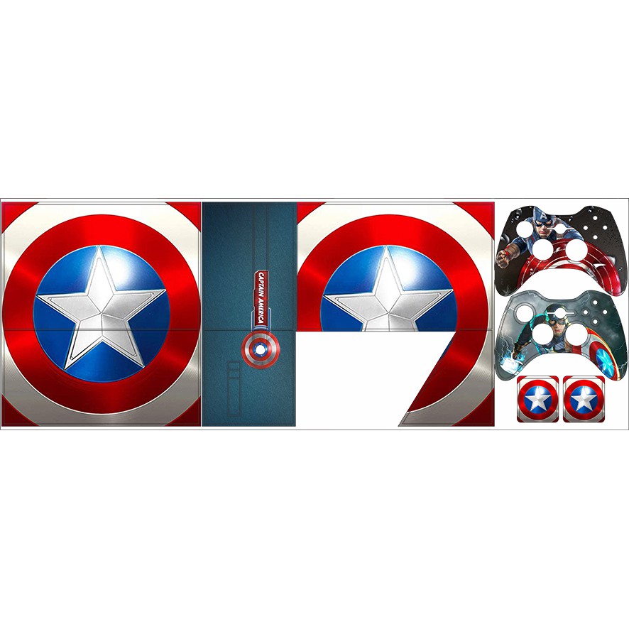 Skin Adesiva Xbox 360 Super Slim - Capitão América