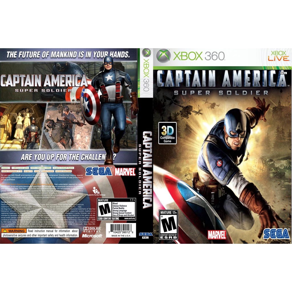 Captaim america super soldier P/ XBOX360 (LTU/LT/JTAG/RGH)