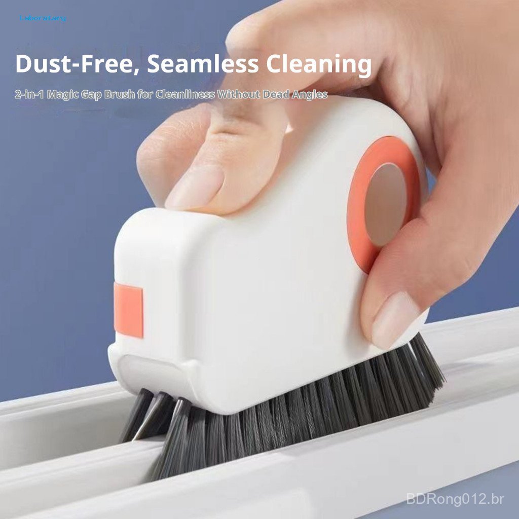 Window Track Tool Portable Detail Brush 1/2 Pcs 2-in-1 Crevice Set with Hard Bristle Scraper Cleaner Dustpan and Ergonom