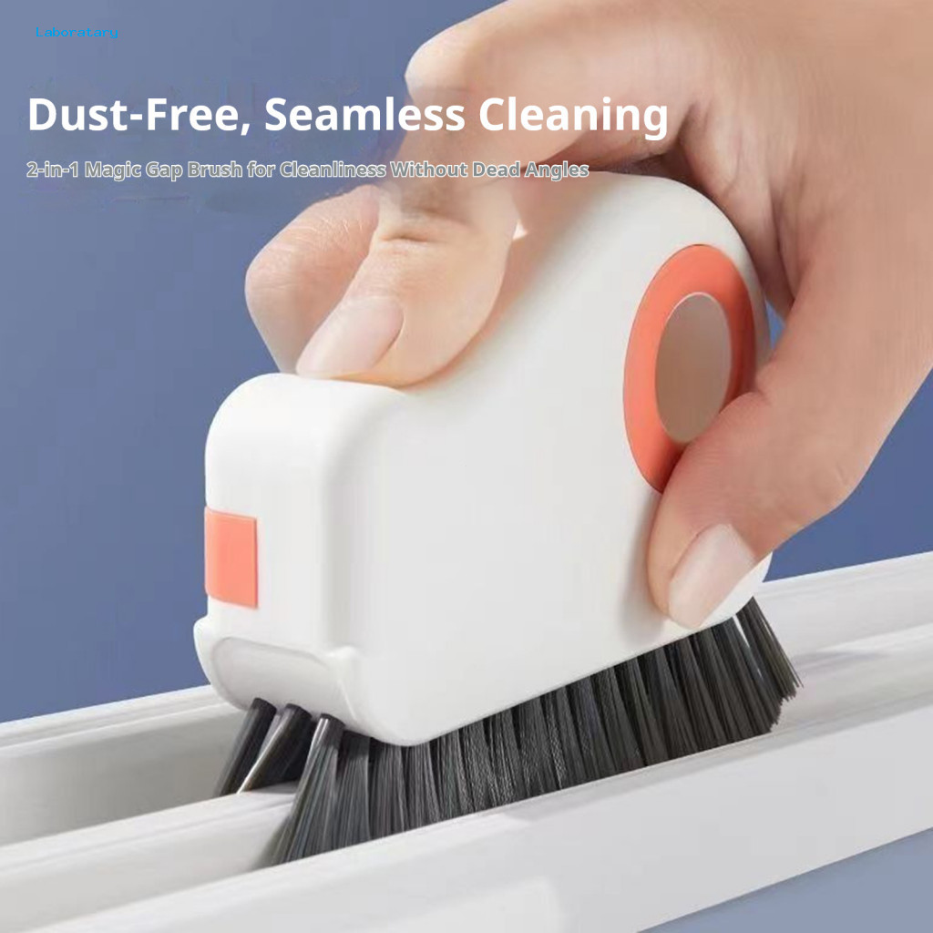 Window Track Tool Portable Detail Brush 1/2 Pcs 2-in-1 Crevice Set with Hard Bristle Scraper Cleaner Dustpan and Ergonom