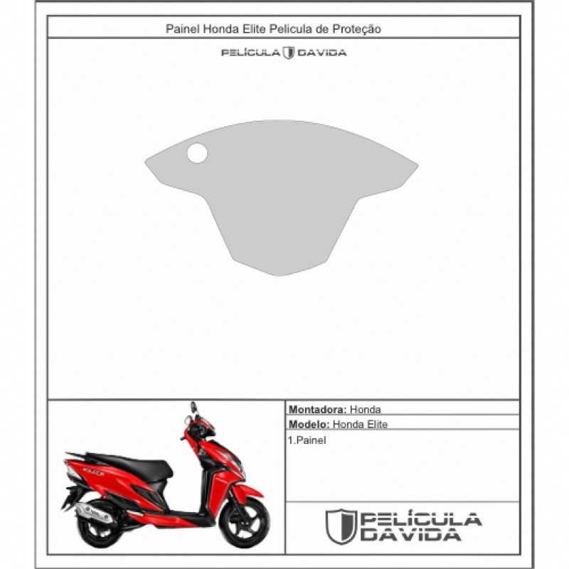 PPF Película Protetora Proteção Painel honda Elite
