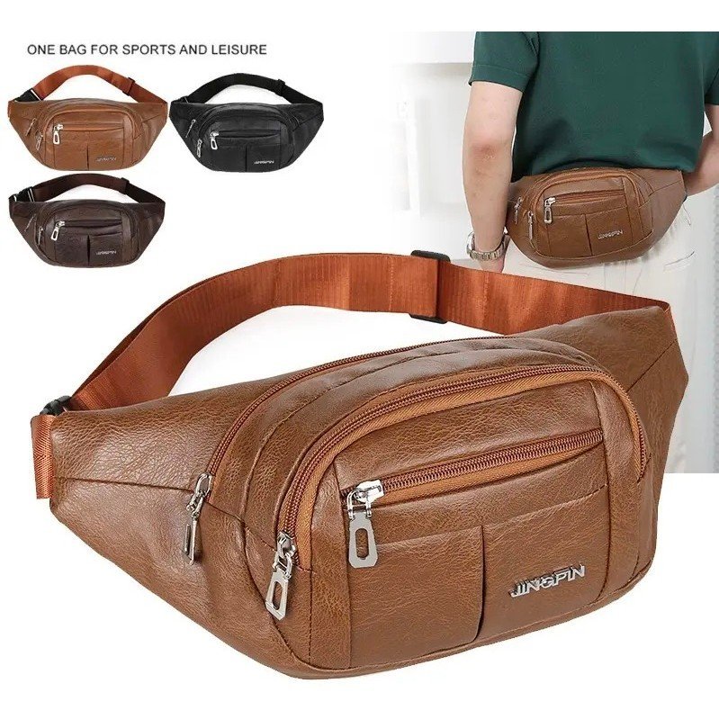 hot# 0567 korean style Waterproof Leather Waist Bag Fanny Pack Cross body bag Belt bag