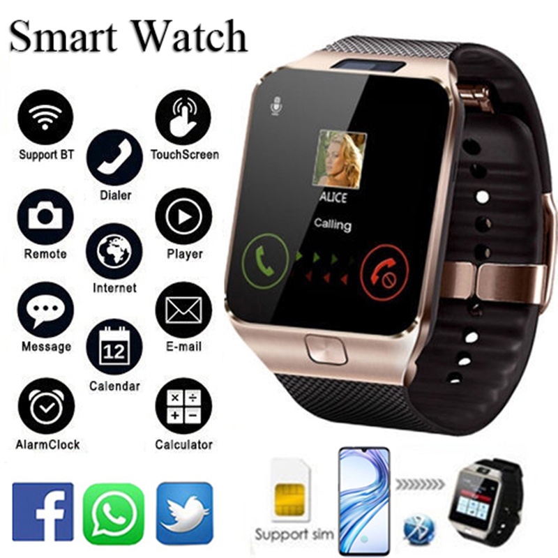 Smartwatch Relógio Inteligente Dz09 Suporte Para Telefone Android/SIM/Bluetooth/Câmera Telefones Celulares IOS Chamada E