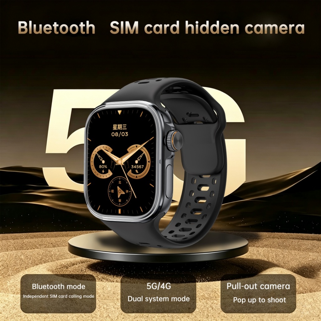 Novo 2.06 Amoled Smartwatch 4G 5G Sim Android Relógio Inteligente Com Câmera Rotativa GPS WIFI Slot Para Cartão Homens