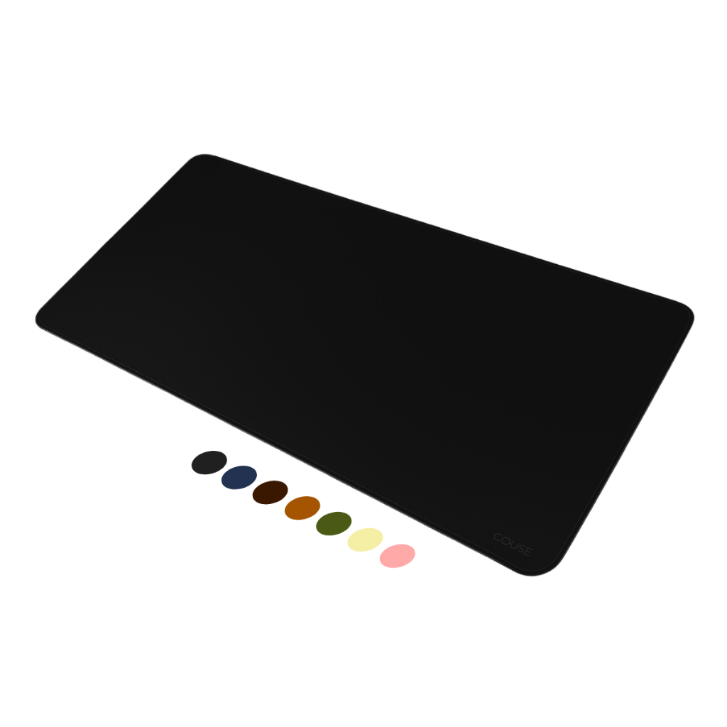 MousePad DeskPad Grande 90x40cm Couro Ecológico Para Mouse Escritório Office + Porta Copos Couse