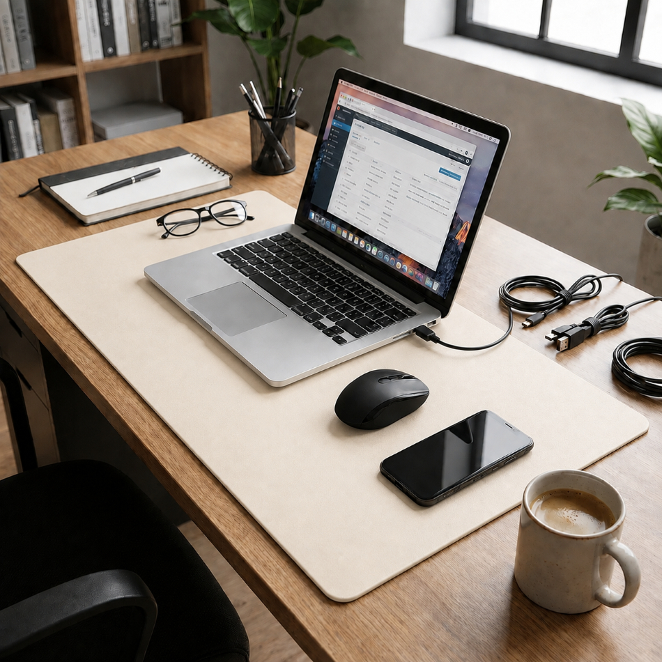MousePad DeskPad 68 X 33 CM Couro Sintético Tapete Mesa Mousepad Grande Escritório Home Office Gigante Dupla Face