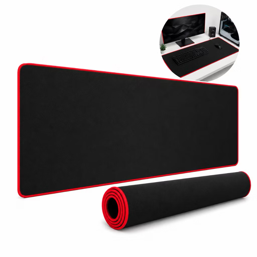MousePad DeskPad 90x40cm Couro Sintético Borda Costurada Tapete Mesa Mousepad Grande Escritório Home Office Gigante