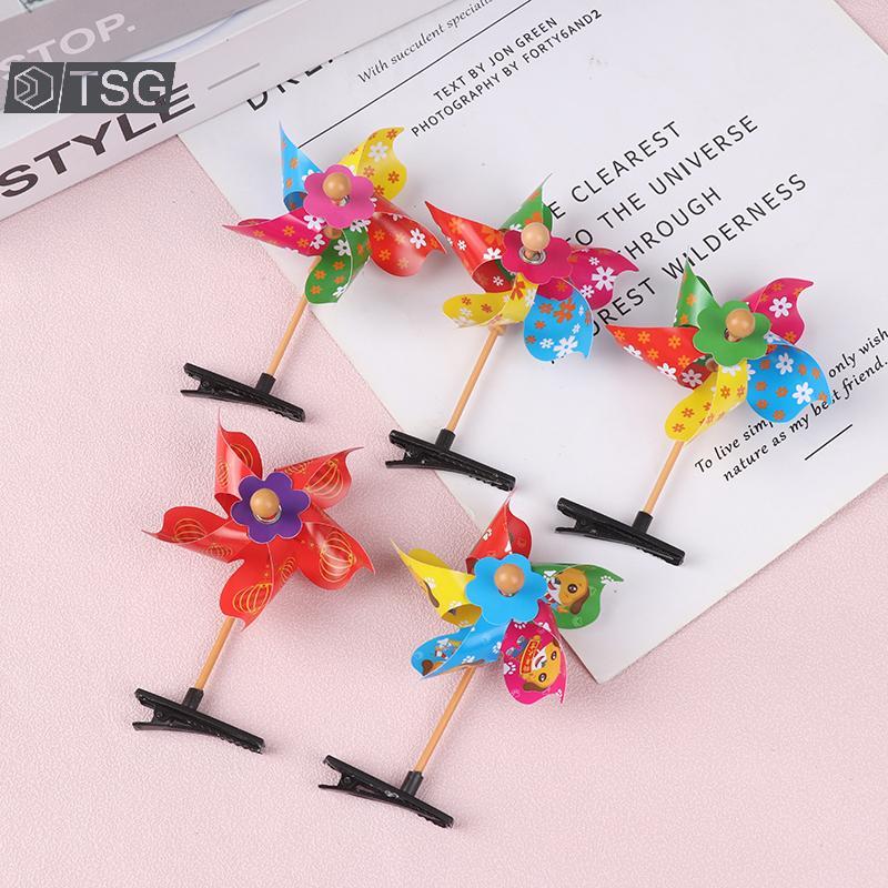 [Trêsgoodstonesgen] Grampos De Cabelo Cata-Vento Presilhas Moinho De Headwear Performance De Palco Cocar Mulheres Menina