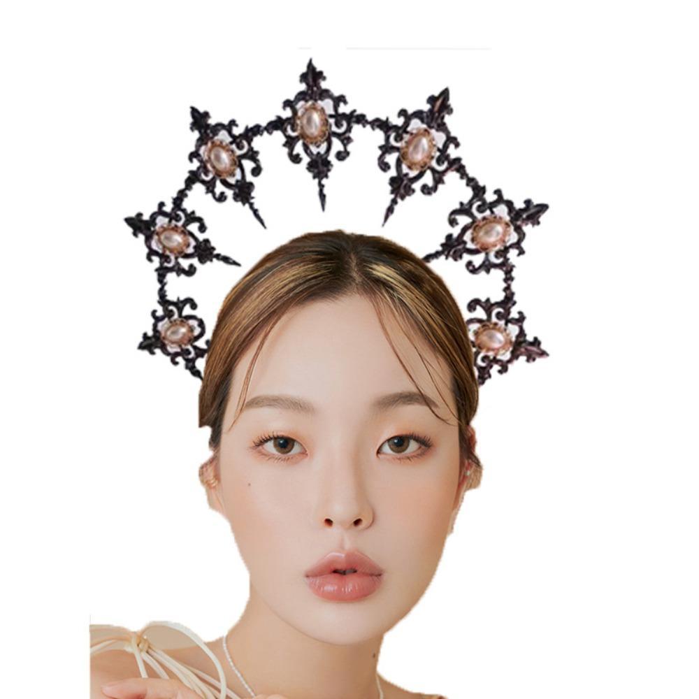 Deusa Glória Headwear , Argola De Cabelo Barroca Brilhante Para Performance De Palco , Coroa De Strass Elegante Sagrada