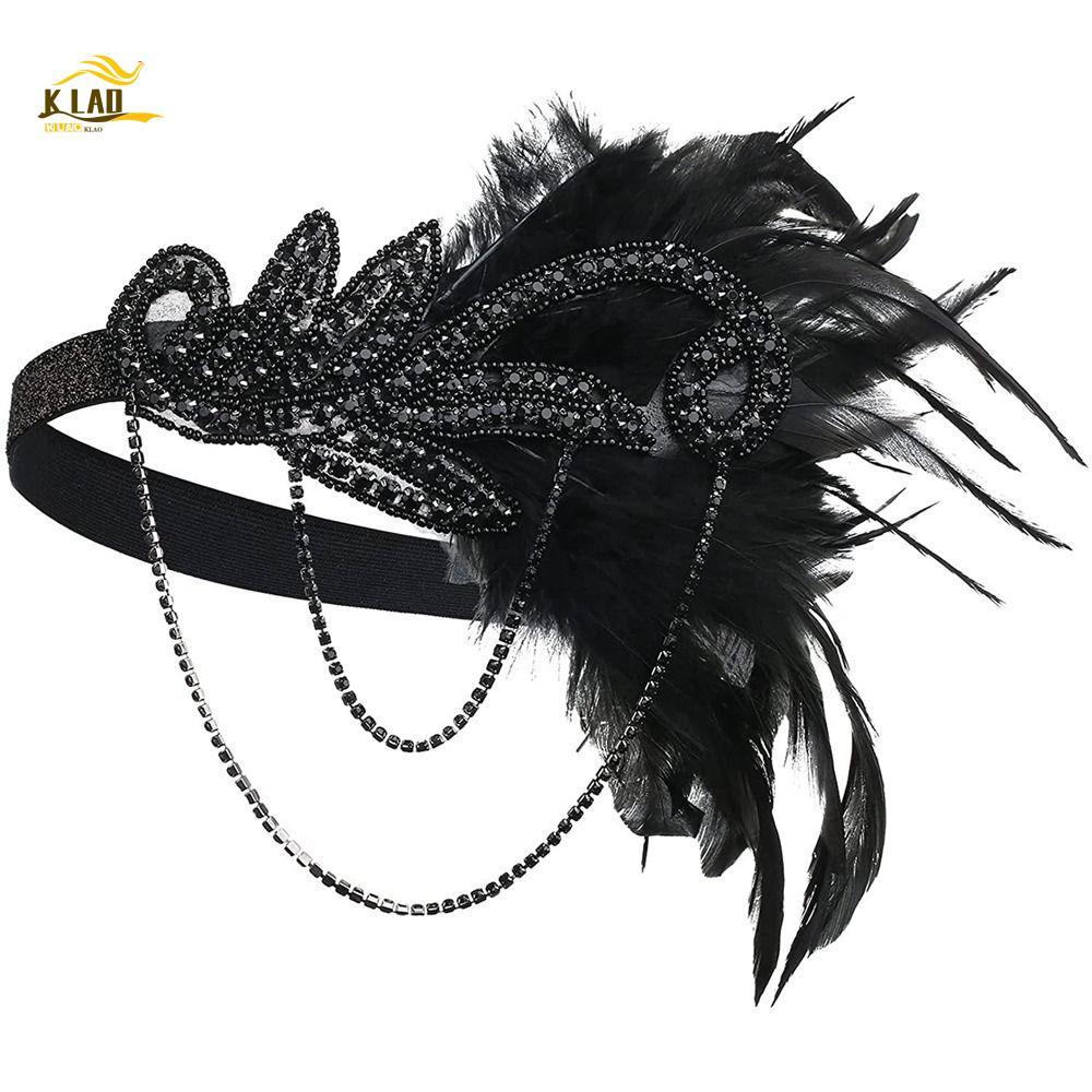 KLAOSD Feather Headwear Acessórios Para Cabelo Borlas Corrente Longa Gatsby Cosplay Vestido Maquiagem Festa Performance