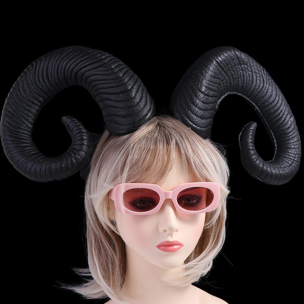 DALTONOW Halloween Demon Horns Headband , Pu Headpiece Devil Boi Horn Hairband , Performance Props Headwear