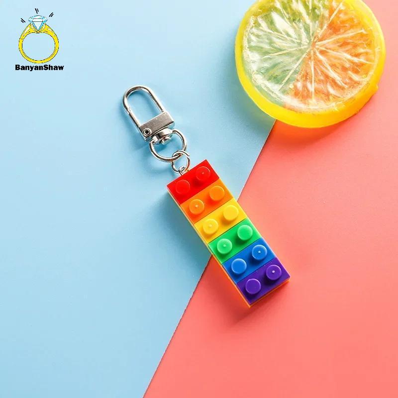 [BANY] Chaveiro De Construção De Arco-Íris De Cor Brilhante Para Mulheres E Homens Gay Lésbica Punk Joias Acessórios Org