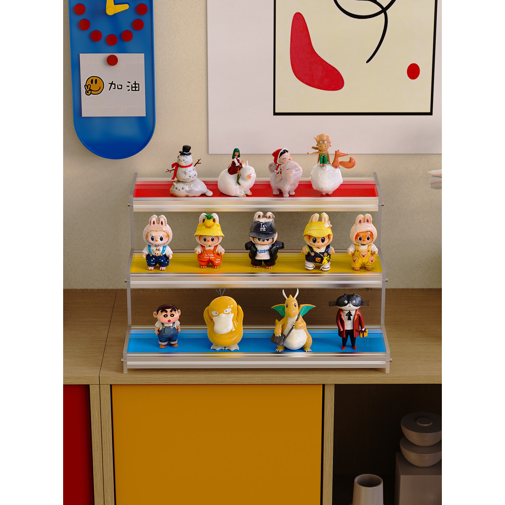 XEMO nórdico moderno Desktop Multi-camada prateleira acrílico contraste cor figura boneca armazenamento Display Rack org
