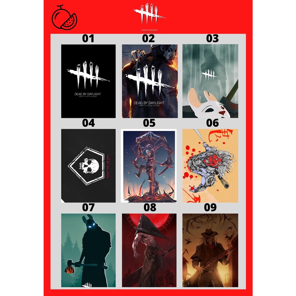 DEAD BY DAYLIGHT - Quadro decorativo 14x20 cm mdf - gamer - presente - decoração - terror
