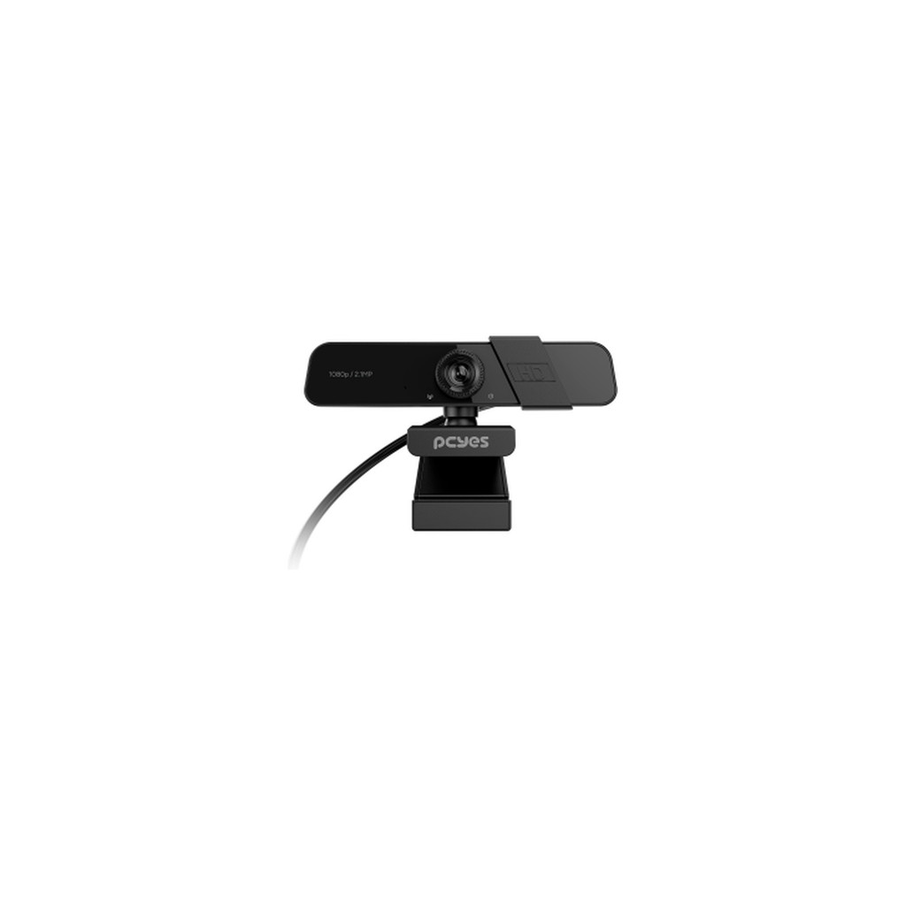 Webcam Full HD 1080p PCYES Raza FHD-04 com Microfone USB Plug and Play para Live Reunião Home Office RZFHD04
