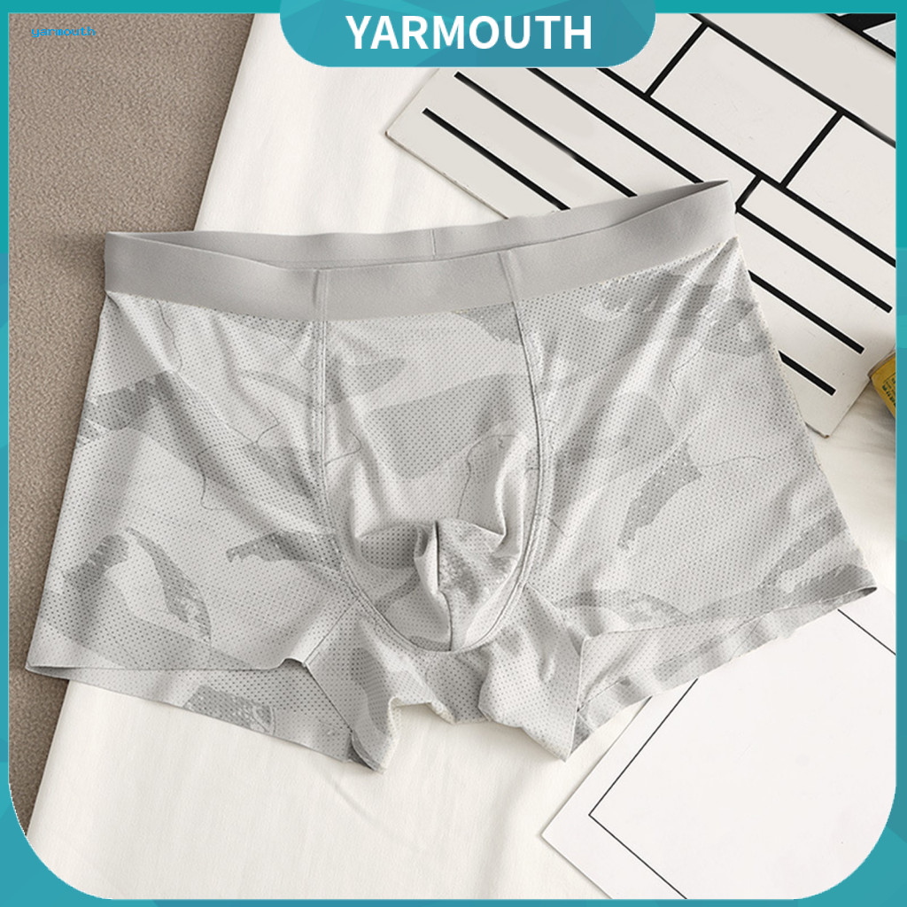 Camouflage Print Boxers Men Boxer Underwear Men's Briefs Solid Color U-convex Design Elastic Mid-waist Slim Fit 3d Cutti
