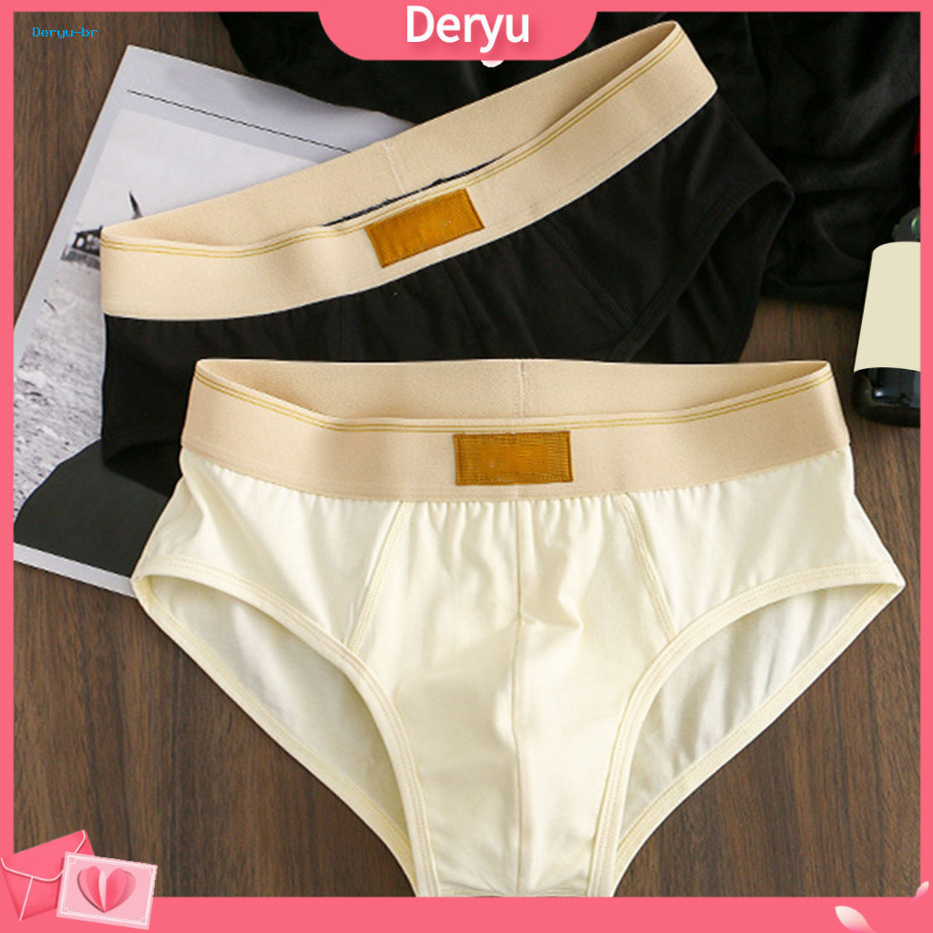 Men Ultra U-shaped Briefs Elastic Waistband Men's Color Block with Letter Print U-convex Design Breathable for Comfort f