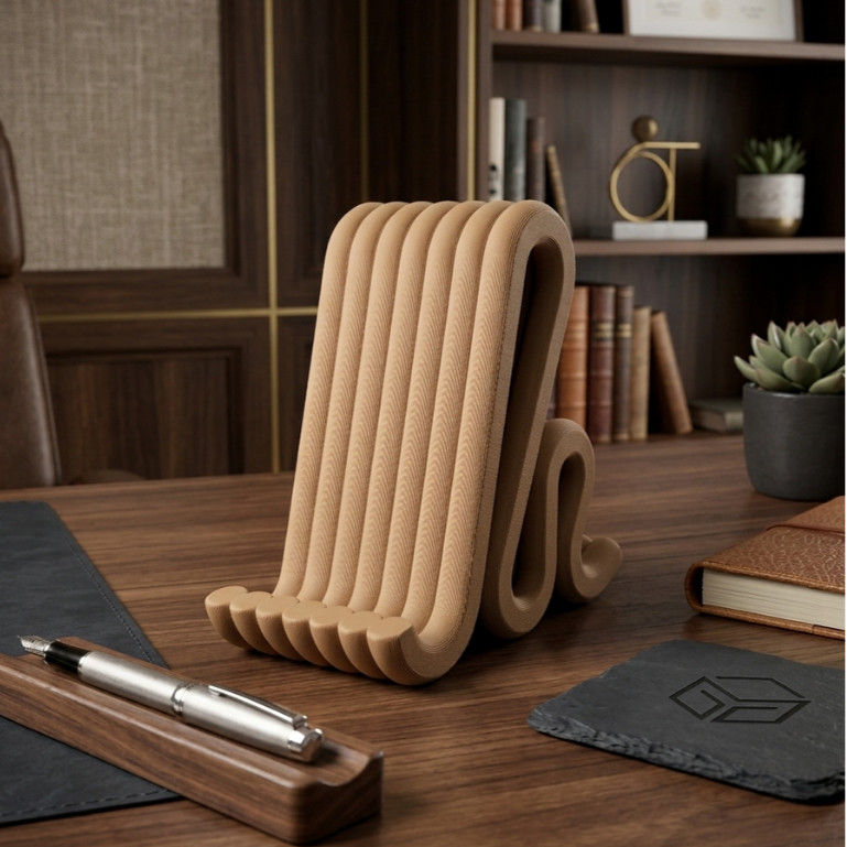 Suporte de Celular Minimalista Print & Print 3D Impresso em 3D Design Elegante e Estável Compatível com iPhone e Android