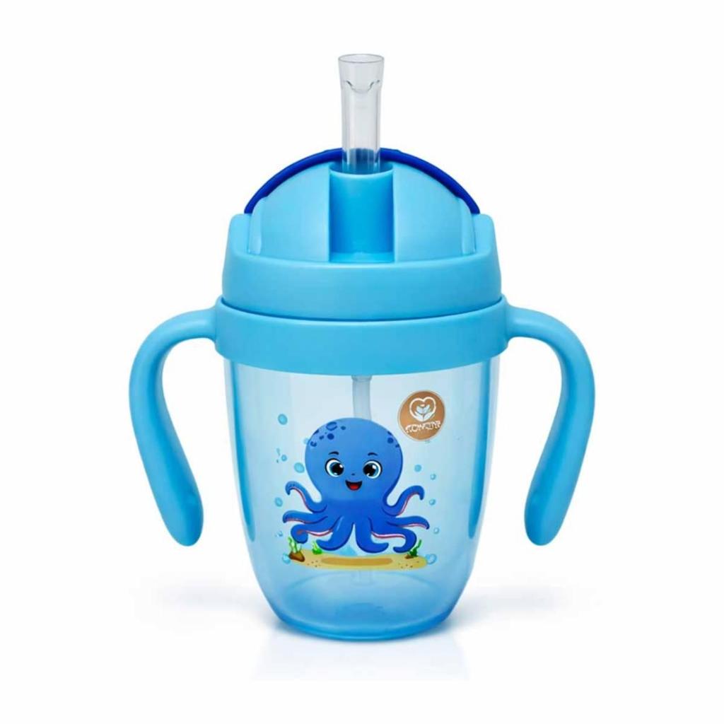 Copo Treinamento Bebê 240ml Com Alça Canudo Antivazamento