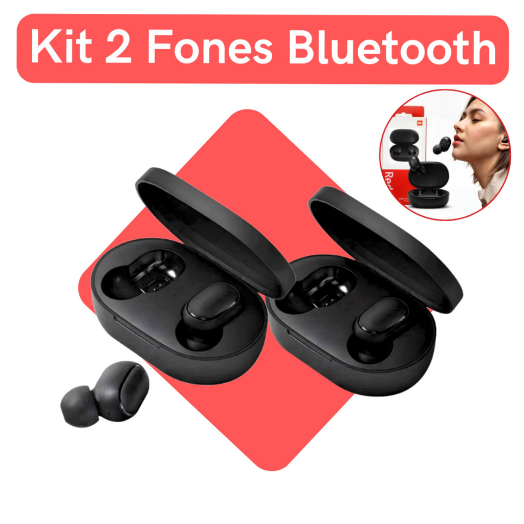 PAR de Fone de Ouvido TWS Bluetooh 5.0 REDMI Recarregável com Microfone