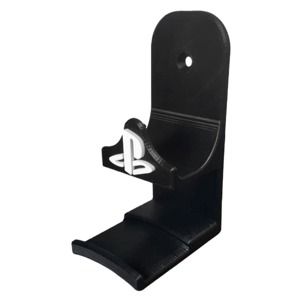 Suporte Parede Controle DualSense PS5 e Fone Headset Gamer Preto Premium Video Game PC