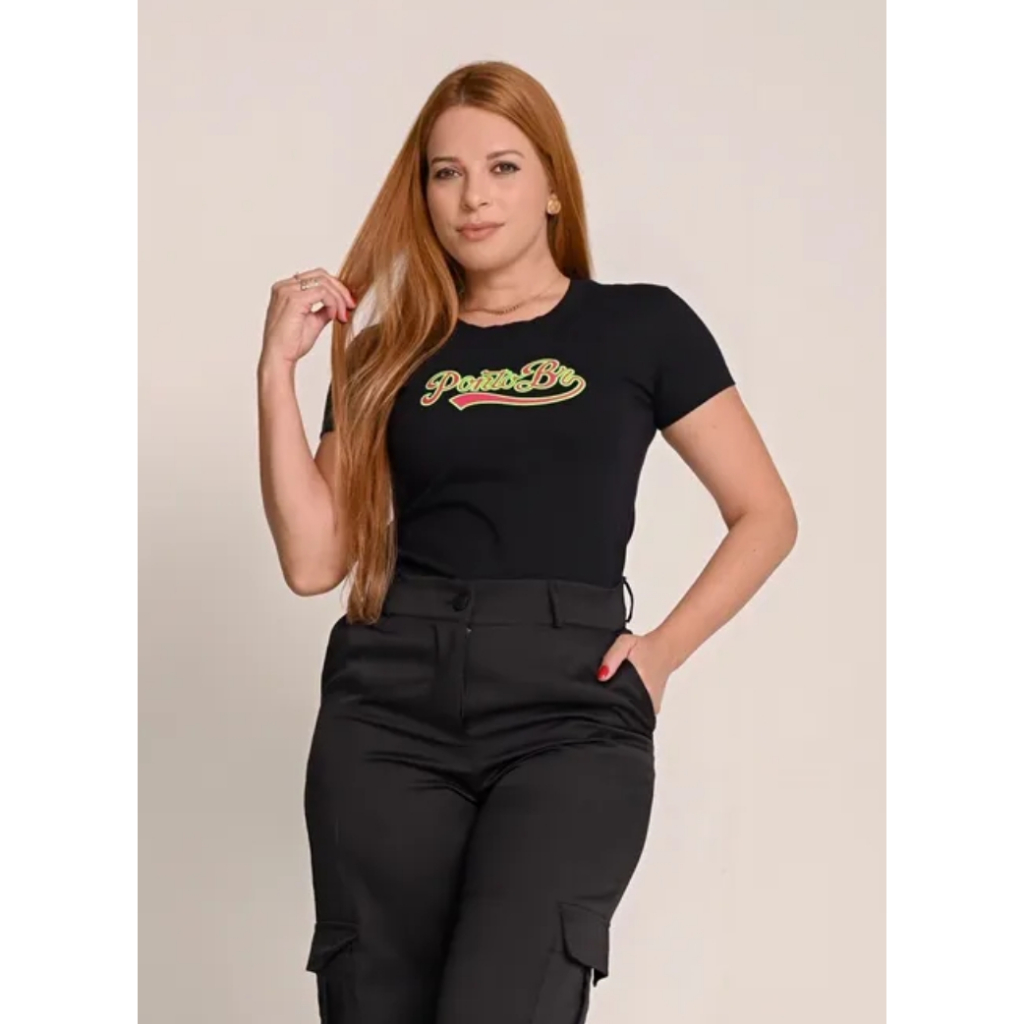 Blusa FemininaT-Shirt Bordada Cotton Premium Colorido - Estilo, Conforto e Personalidade