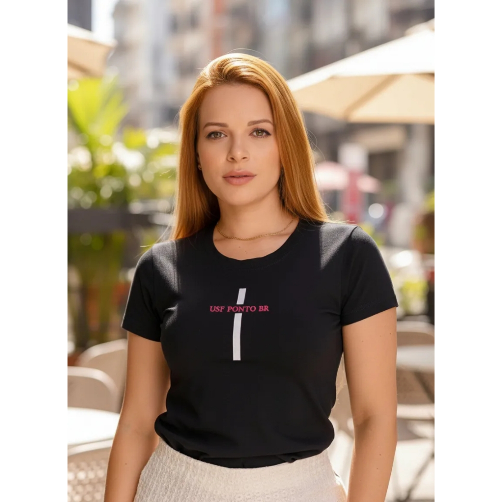T-Shirt Blusa Feminina com Bordado Cotton Premium - Perfeita para Looks Casuais e Descolados