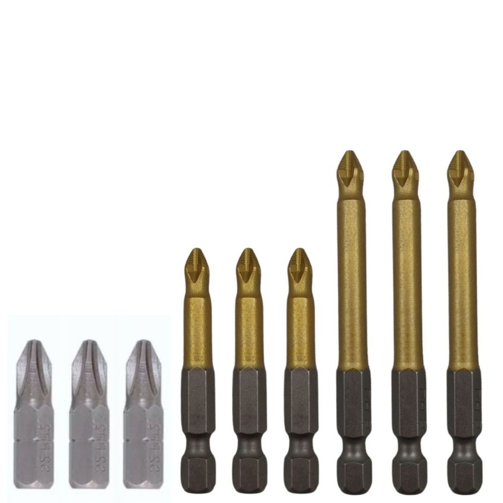Conjunto Ponta Bits PH2 25mm + 50mm + 70mm Titânio Magnética Antiderrapante Kit 9 Peças Mercantil