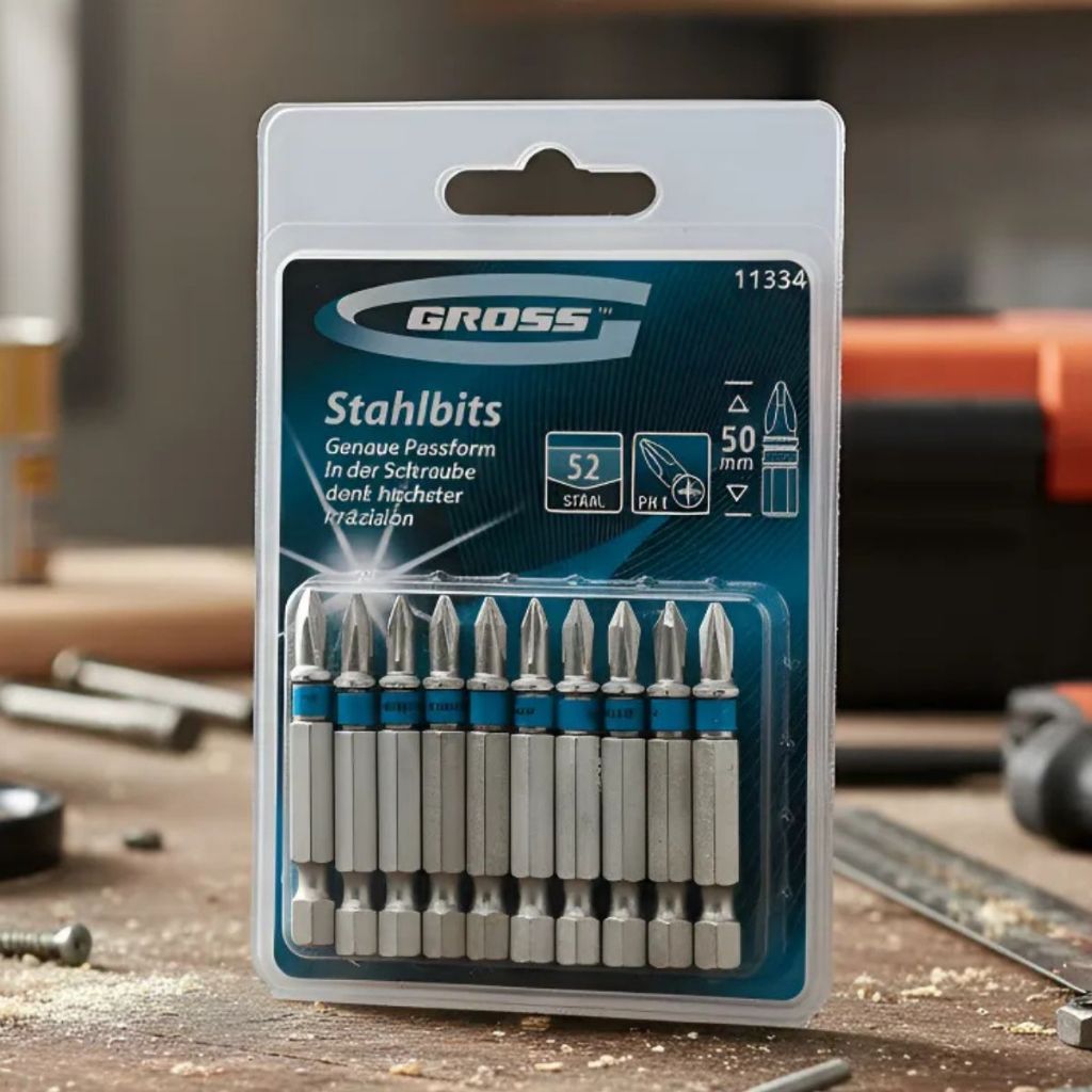 Ponta Bits PH1 50mm Ponteira Magnética Kit 10 Peças Aço S2 Phillips Antiderrapante Gross