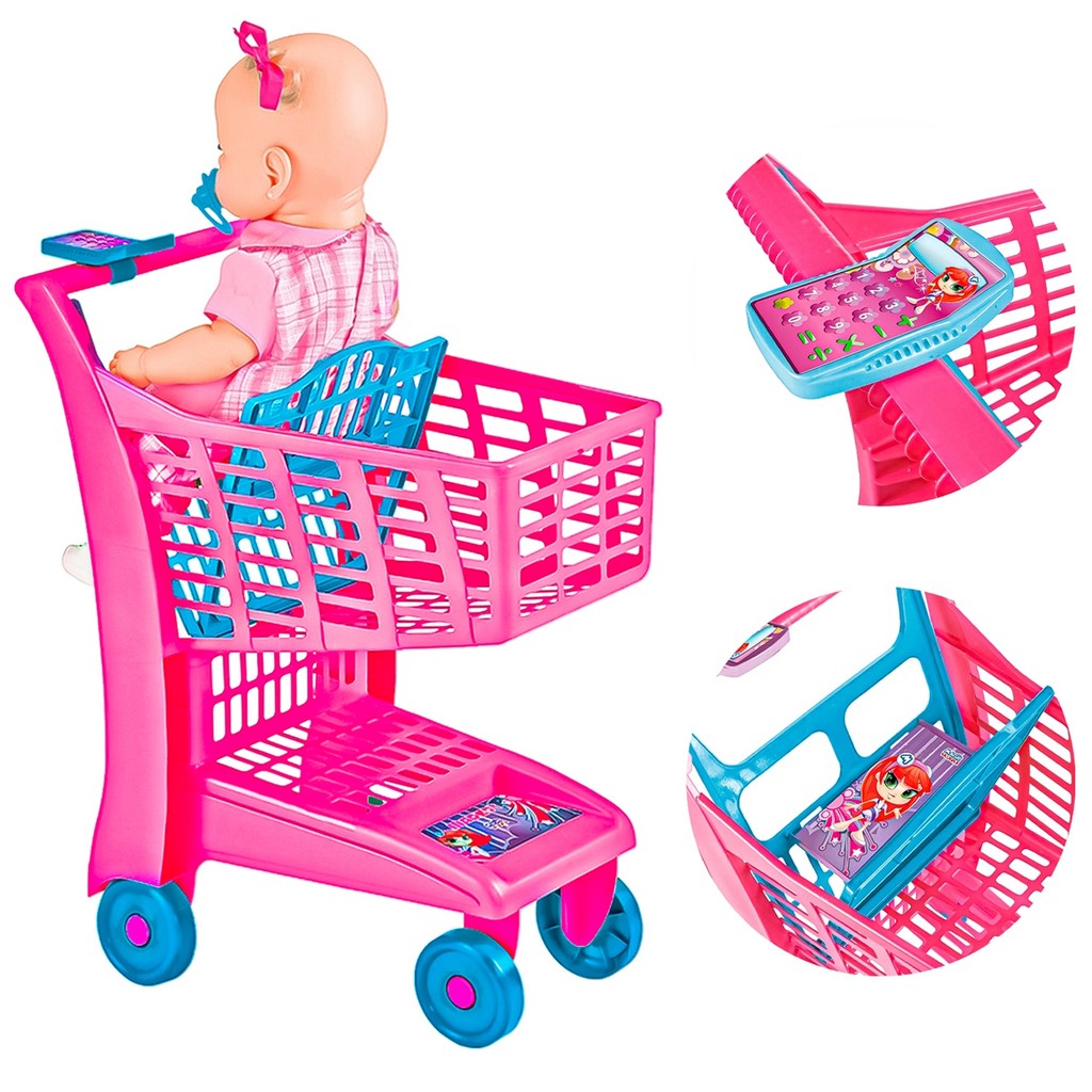 Carrinho De Supermercado Infantil Market Pink 870 Carrinho De Compras - Magic Toys