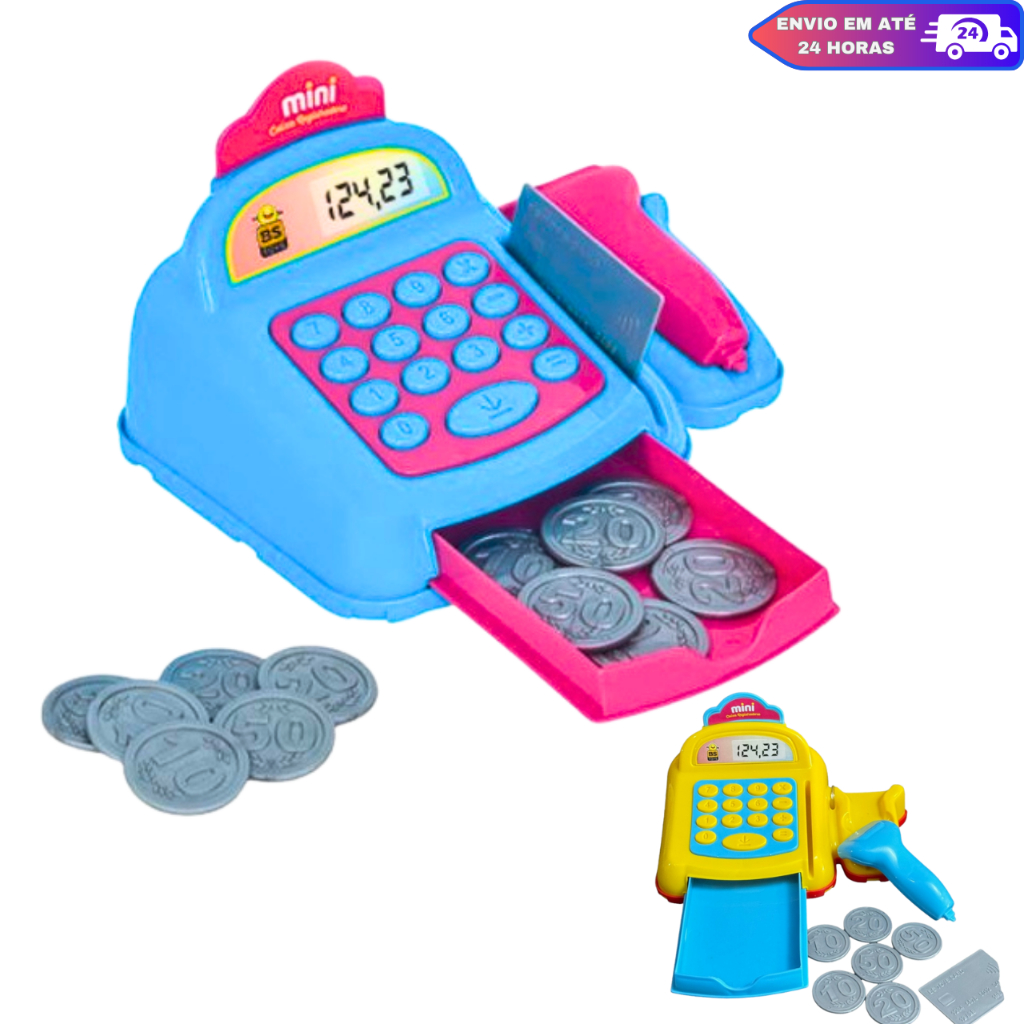 Brinquedo Infantil Criança Mini Caixa Registradora Supermercado Compras