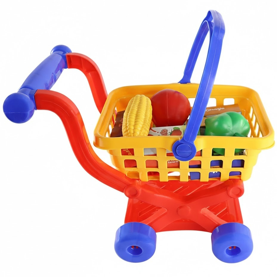 Carrinho Supermercado De Brinquedo Infantil Com Acessórios Mercadinho Compras- BS Toys