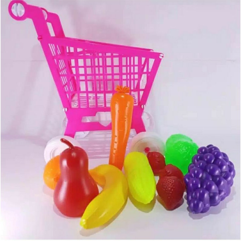 Brinquedos De Carrinho De Frutas E Vegetais/Compras/Educativos Para Infantis Supermercado Meninas