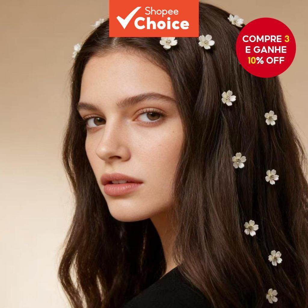 Feminino Nova Mini Flor Strass Lado Garra Clipes Para Franja Estilo De Cabelo Quebrado