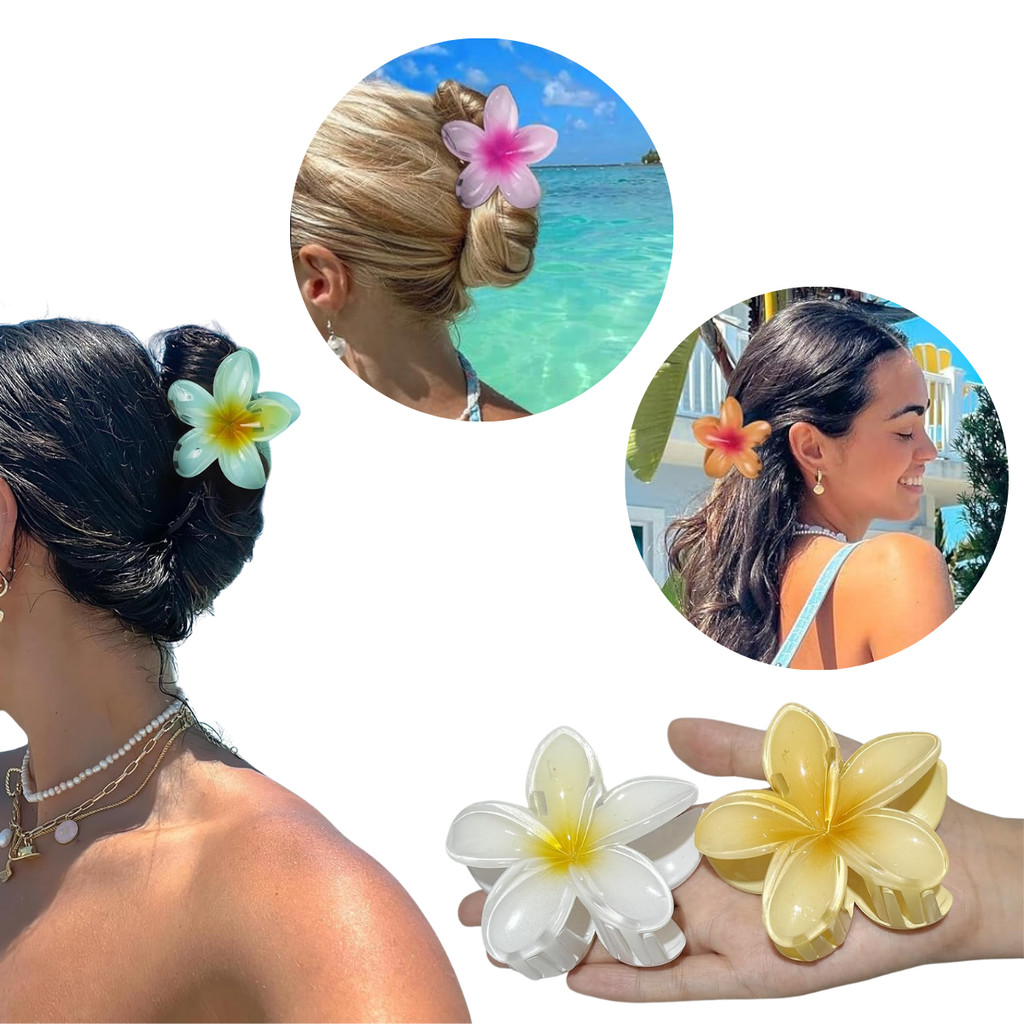 2 Piranha De Flor Garra Para Cabelo Grampo De Praia Acessório Feminino Elegante Charmoso