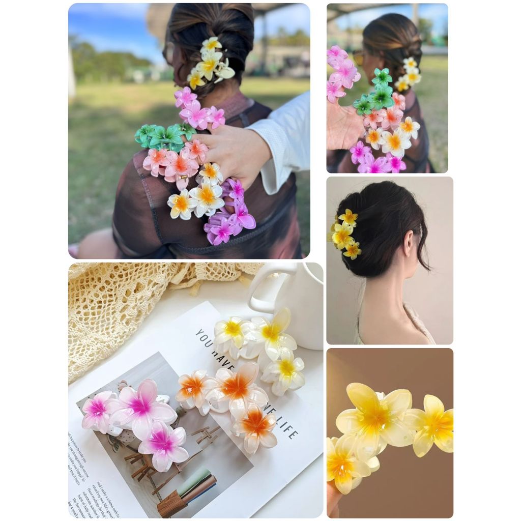KIT  3 peca com FRETE GRATIS -  Clipe de Garra de cabelo Tres Flores / Presilha  do feminina 10 cm