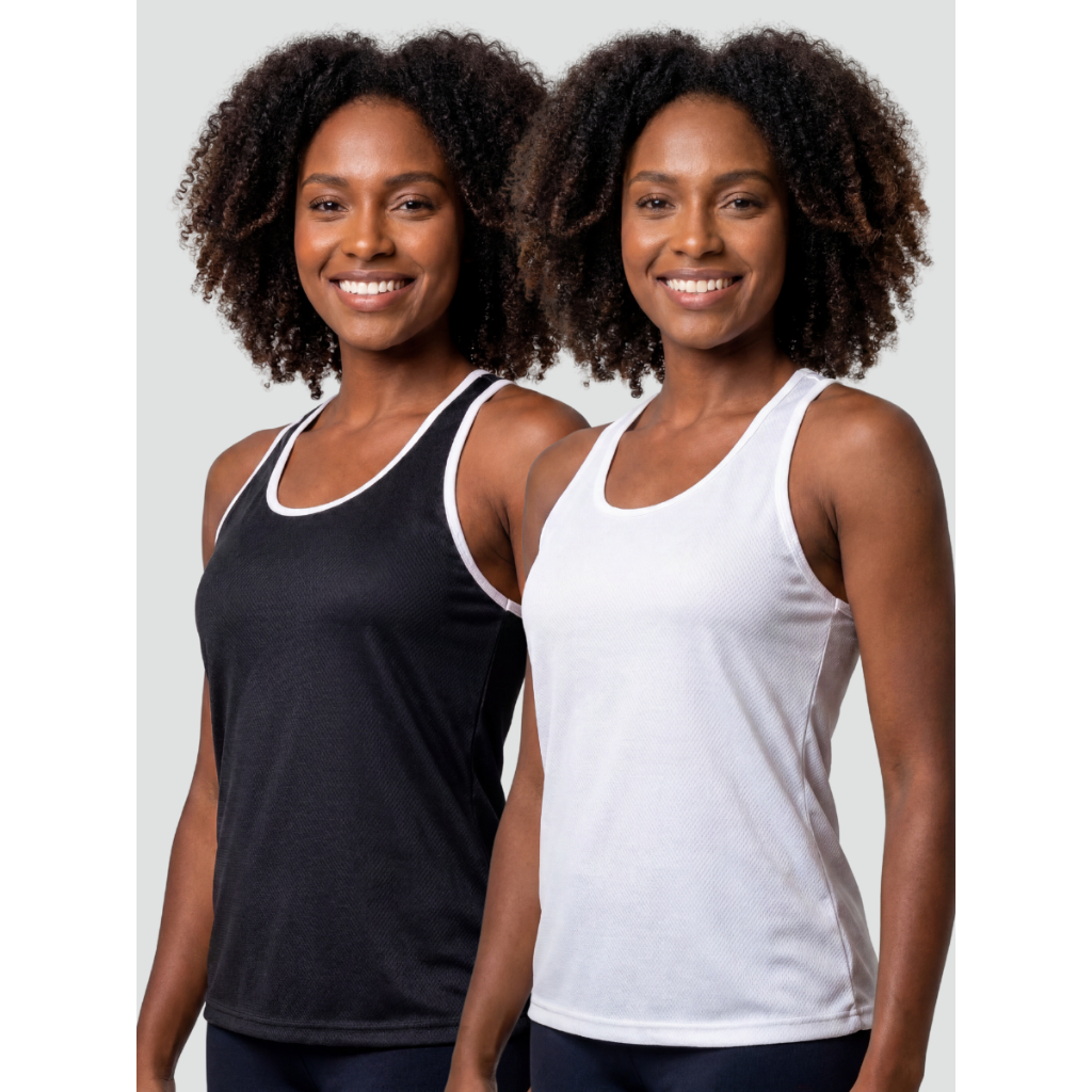 Kit 2 Regatas Dry Fit Feminina Secagem Rápida Massam Fitness