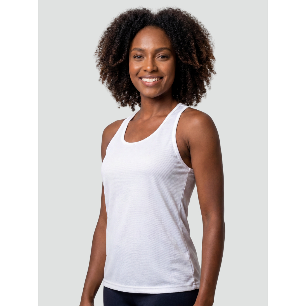 Regata Dry Fit Feminina Secagem Rápida Cinza Massam Fitness