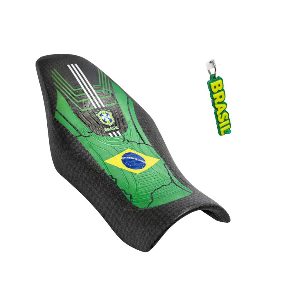 Capa de Banco para Moto Brasil Copa do Mundo 2026 Honda Cg Titan Fan Bros 125 150 160 Pintada Chaveiro Torcedor