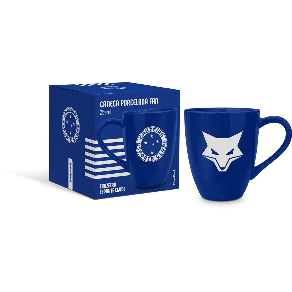 Caneca Porcelana Cruzeiro Time 250ml Xícara Café Torcedor Fan Original