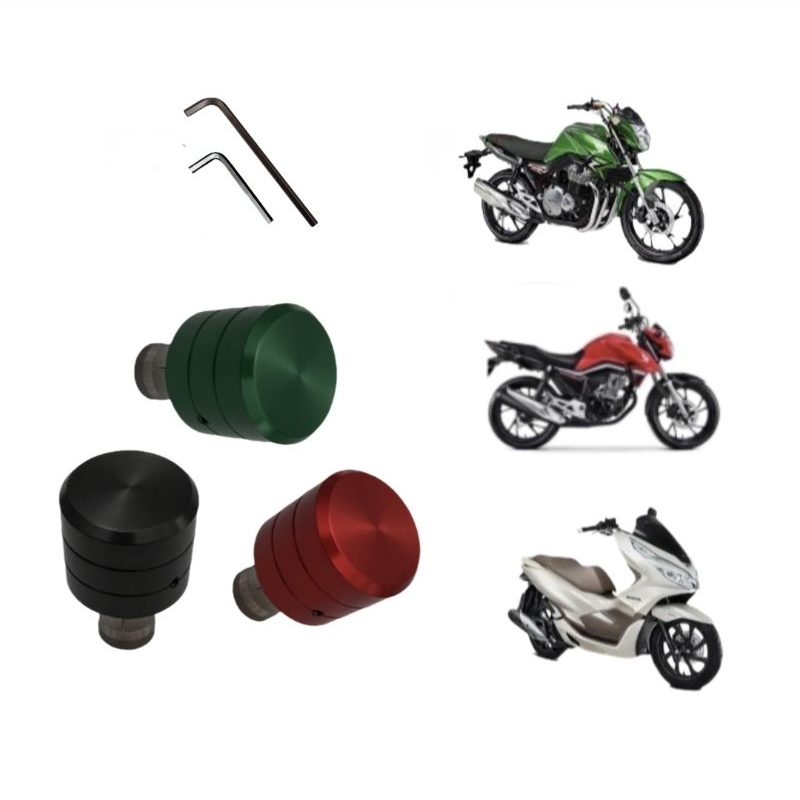 Par De Peso De Guidão Oco Alumínio Anodizado Pcx Fazer Ybr Crosser Titan Twister Cargo Cg Vermelho Verde Preto