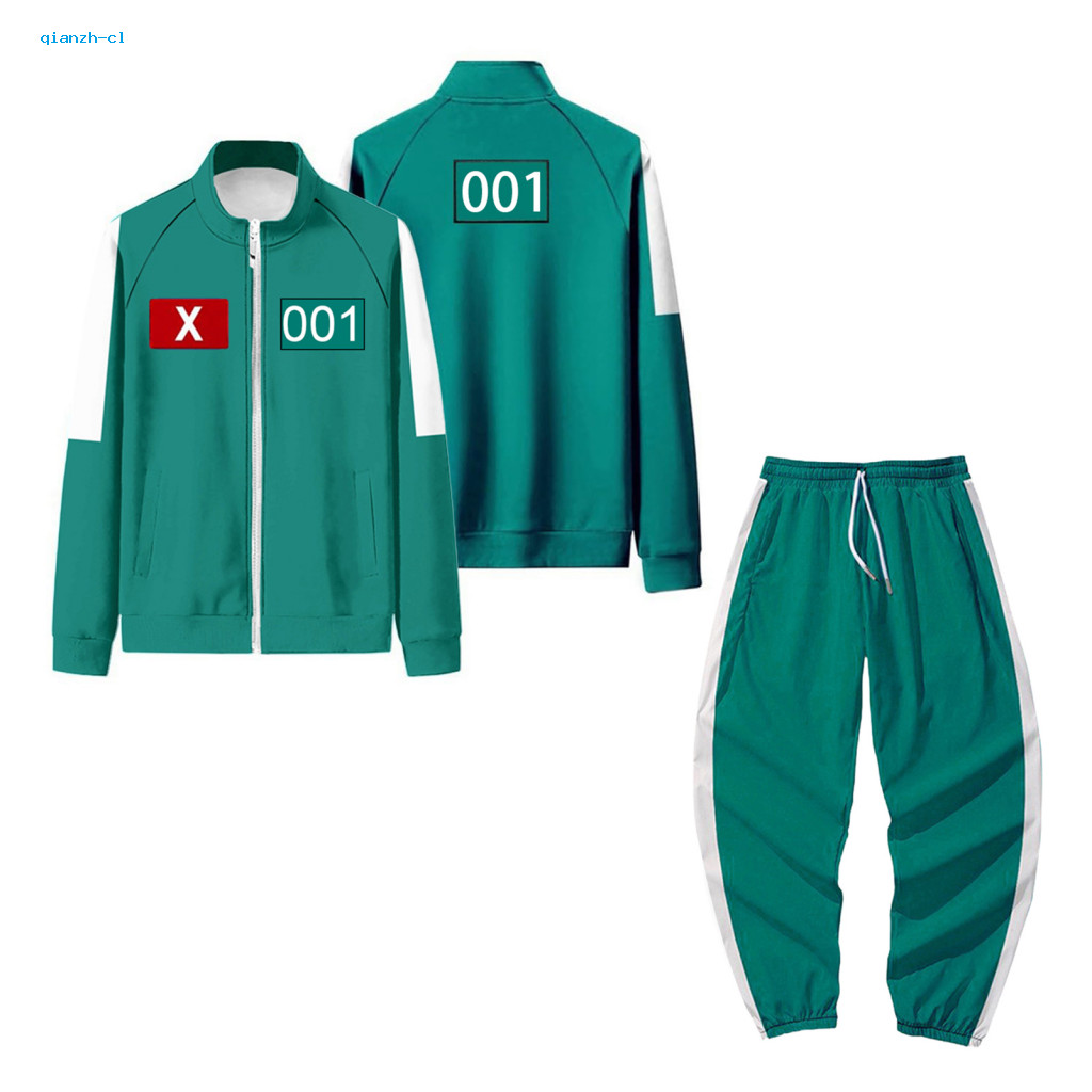 Gaming Outfit Inspired Costume 2pcs Kids Sportswear Set Stand Collar Long Sleeve Sweatshirt Elastic Waist Drawstring Pan