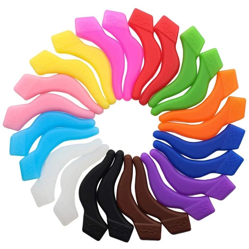 Kit 10 Pares Par Prendedor De Óculos Gancho Silicone Suporte Trava Armação antiderrapante Premium
