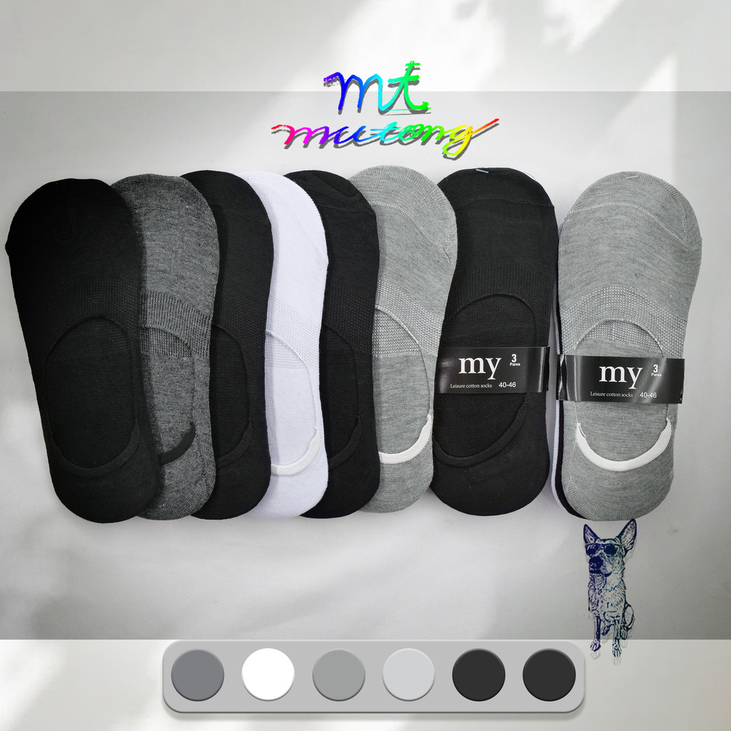 A.Kit 3-12 Pares de Meia Sapatilha Soquete Invisível com Silicone Masculino VERAO.tamanho;40-46/527