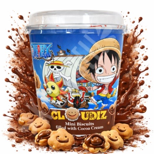 Biscoito Cloudiz Mini Biscuits Cocoa Cream - One Piece - Importado Turquia