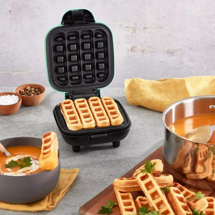 Mini Máquina Waffles Quadrado Barrinha Waffle Stick Lanche Palito