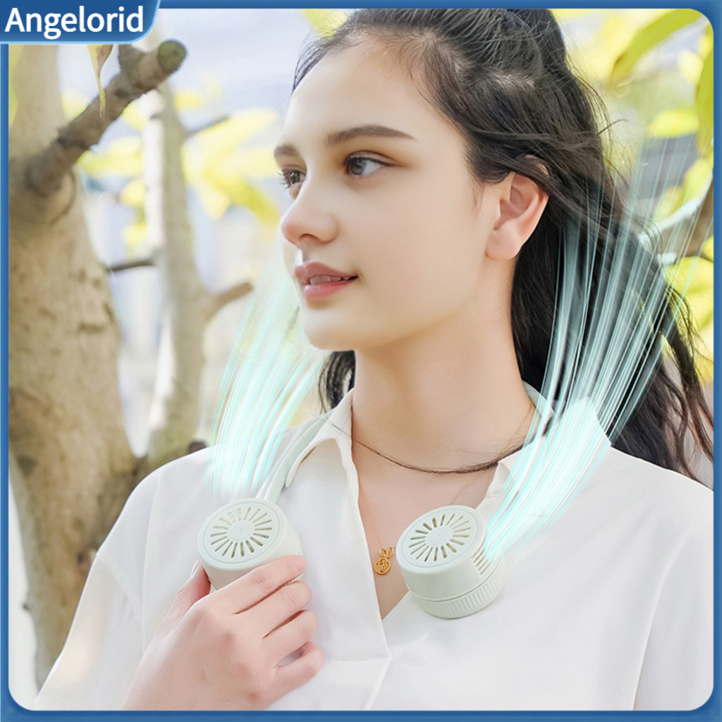 Portable Fan for Dormitory Neck Hands-free Bladeless with 3 Speeds Usb Rechargeable Quiet Personal for Travel Office Out